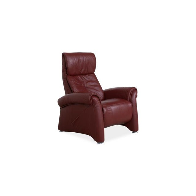 Cherry Red Leather Armchair from Himolla For Sale - Image 3 of 18