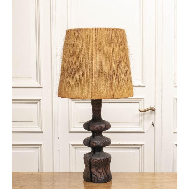 Brutalist Driftwood Table Lamp with Jute-Twine Shade, Denmark, 1960s For Sale - Image 11 of 11
