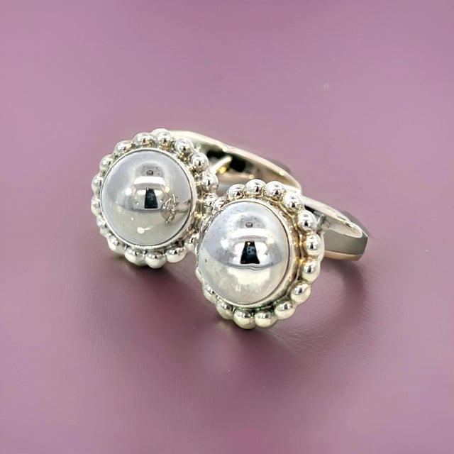 Georg Jensen Estate Round Beaded Mens Cufflinks Sterling Silver GJ24 These Georg Jensen estate men’s cufflinks in sterling...