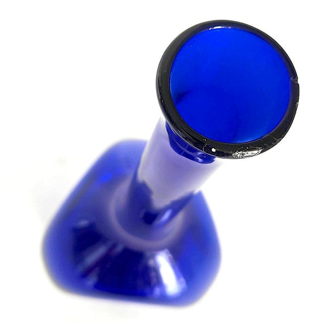 Vintage Swedish Hand Blown Cobalt Glass Vase by Arthur Carlsson Percy For Sale - Image 10 of 11