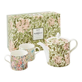 Spode Morris & Co Honeysuckle Teapot & Assorted Mug Set For Sale