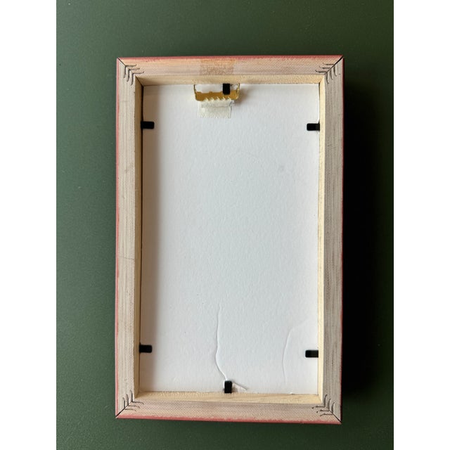 Wood Vintage Uk Grand Tour Plaster Intaglio Replica in Bamboo Frame For Sale - Image 7 of 8