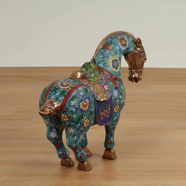 Pair of Vintage Chinese Cloisonne Horses For Sale - Image 18 of 18