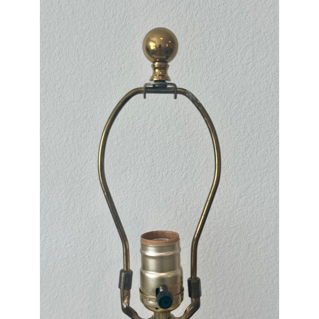 Metal 1960s Mid Century Attributed to Frederick Cooper Brass Candlestick Style Table Lamps on Tripodal Legs With Paw Feet For Sale - Image 7 of 11