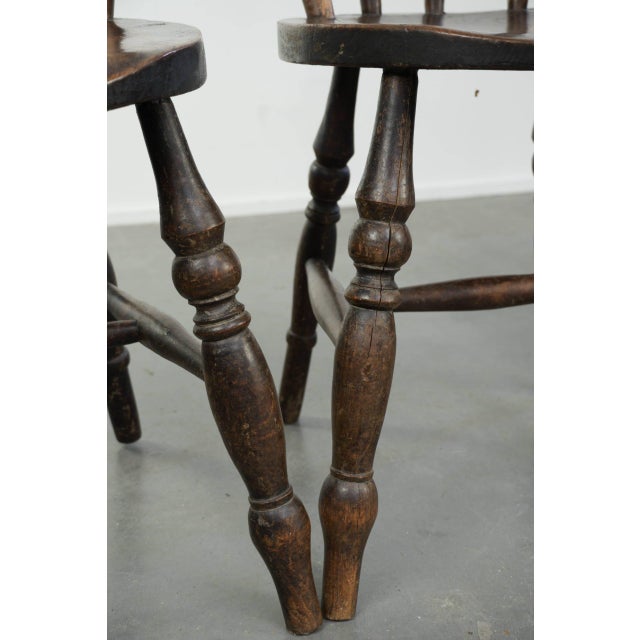 Antique English Wooden Windsor Bistro Chairs, 1800s, Set of 4 For Sale - Image 13 of 15