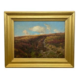 Antique Traditional Early 20th Century British Oil Painting of Exmoor Landscape by Arthur Wardle For Sale