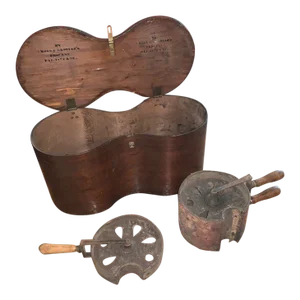 Antique Primitive Wood Tool Box and Paint Holder Set- 3 Pieces