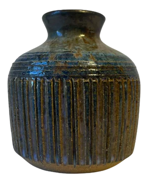 Artisan Glazed Ceramic Pottery Vintage Vase Vessel Signed