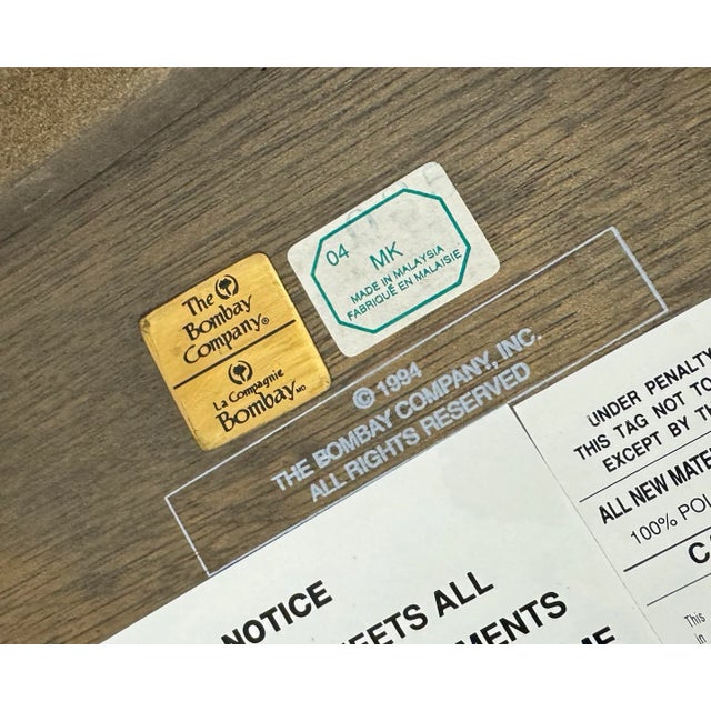 Newly Upholstered Vintage Bombay Company Turned Wood Stool For Sale - Image 11 of 11