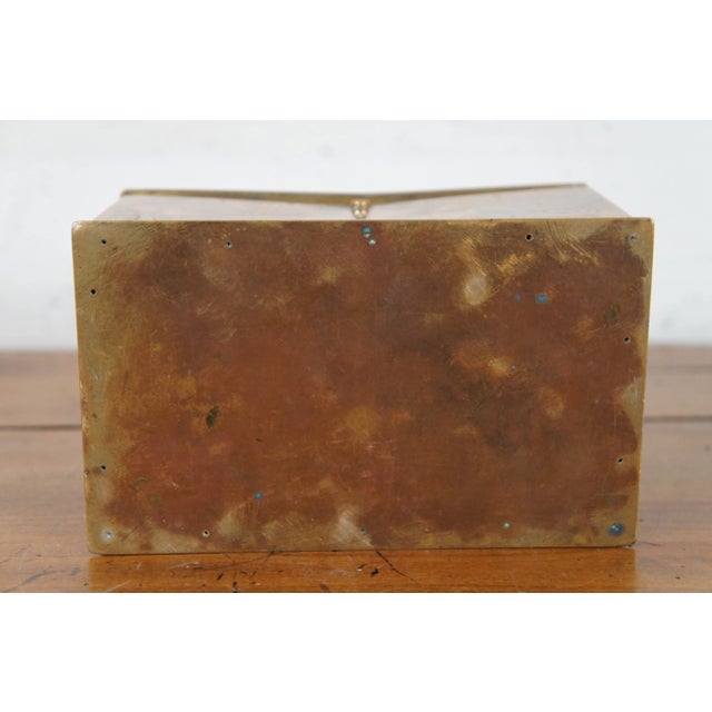 Brass Early 20th Century Antique Art Deco Etched Brass Stationary Box For Sale - Image 8 of 13