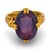 Art Deco 1930s Art Deco 5.00 Carat Oval Cut Amethyst 22k Yellow Gold Cocktail Ring, Size 6 For Sale - Image 3 of 6