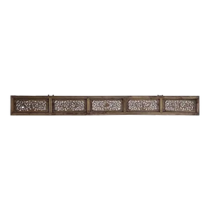 Chinese Vintage Relief Ancient People Floral Carving Wood Wall Art