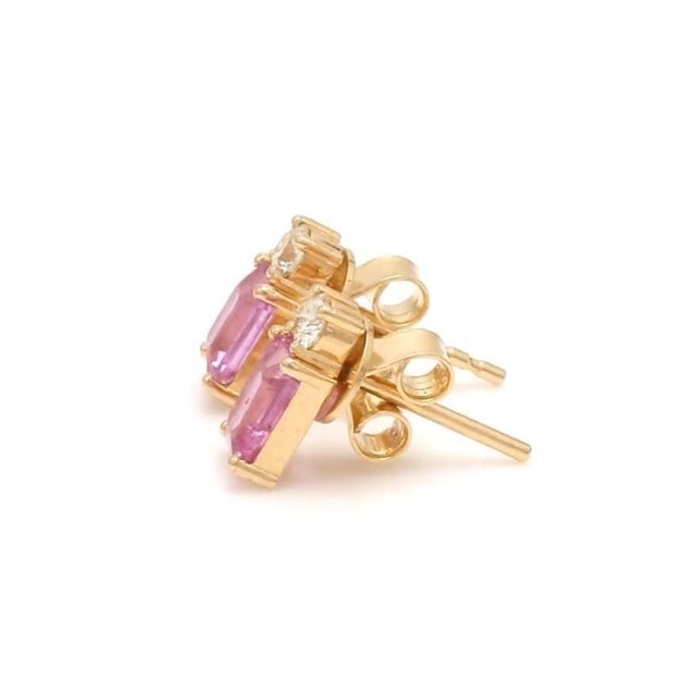 1.16 cts Natural pink sapphire & 0.21 cts diamond gold in 14k gold For Sale - Image 18 of 18