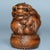Late 20th Century Pair of Carved Boxwood Guardian Lions – 3" Foo Dog Figures With Pedestals For Sale - Image 5 of 9
