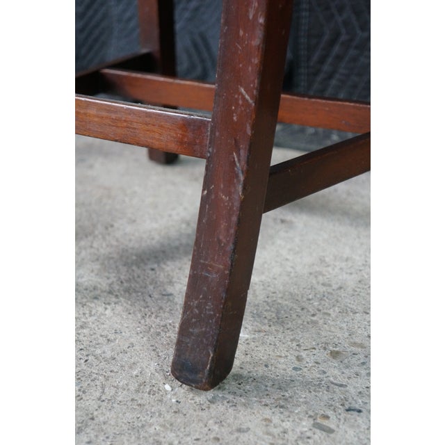 Antique Victorian Gothic Chippendale Style Carved Mahogany Chair Animal Print For Sale - Image 15 of 18