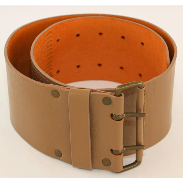 Dries Van Noten Oversized Wide Leather Waist Belt For Sale In Palm Springs - Image 6 of 11
