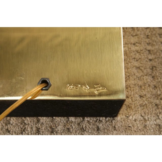 Karl Spinger 'Sculpture' Brass Table Lamp, C 1980, Signed For Sale - Image 17 of 18