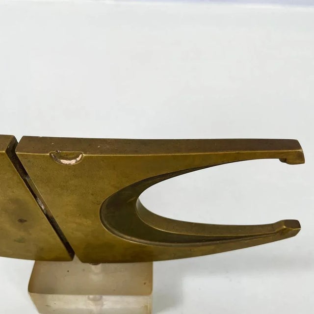 Gold Italian Modern Brutalist Style Bronze Sculpture by Edmondo Cirillo, 1970s For Sale - Image 8 of 11