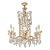 Gilded Iron and Crystal Chandelier Italian Louis XVI Style Antique Neoclassical For Sale