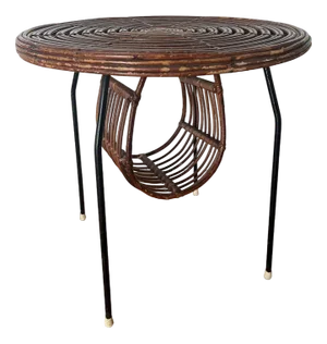 Vintage Table with Magazine Holder, 1960