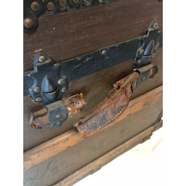 Antique Semi Round Top Steamer Trunk With Dividers Chairish