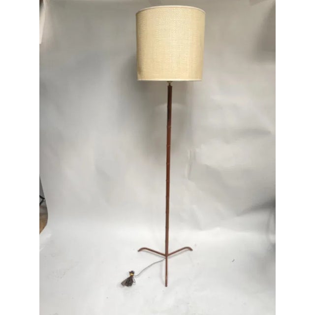 Leather Floor Lamp by Jacques Adnet, 1950s For Sale - Image 6 of 6