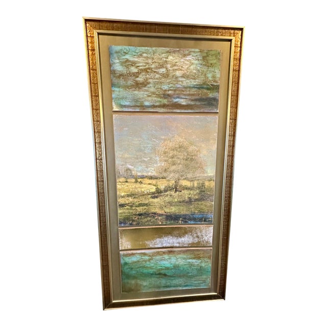 "Still Water" Monumental 69" Vertical Triptych by John-Richard For Sale