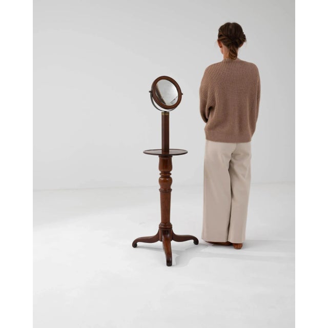 19th Century French Wooden Shaving Mirror For Sale In Greensboro - Image 6 of 10