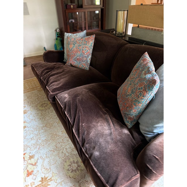 Beautiful brown Mohair George Smith sofa. Barely used. Good condition.
