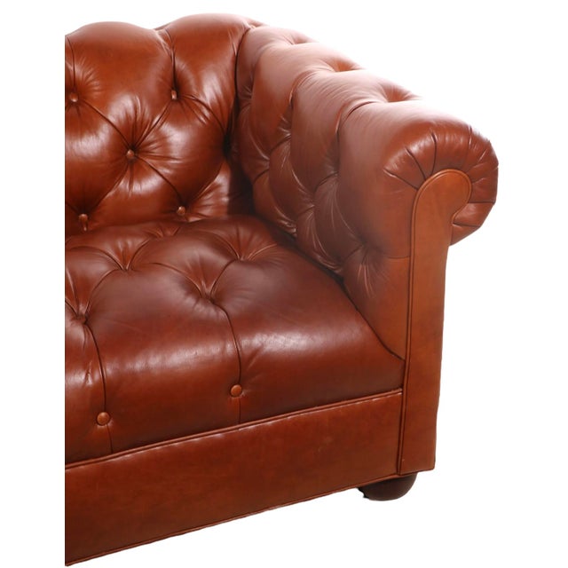 Tufted Leather Chesterfield Sofa by Ethan Allen Chairish