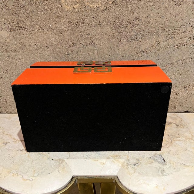Vintage Orange Box Decorative Geometric Gold Accent For Sale - Image 11 of 12