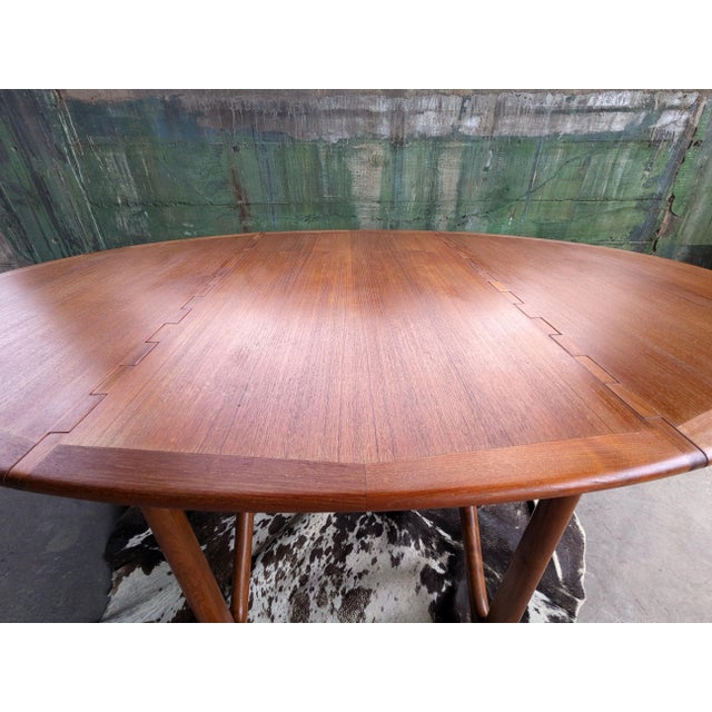 Brown Mid Century Scandinavian Niels Koefoed, Drop Leaf Table, Denmark, 1960's For Sale - Image 8 of 12