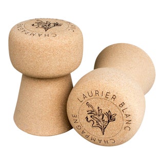 Portugueuse Champagne Cork Stool & Side Table For Sale