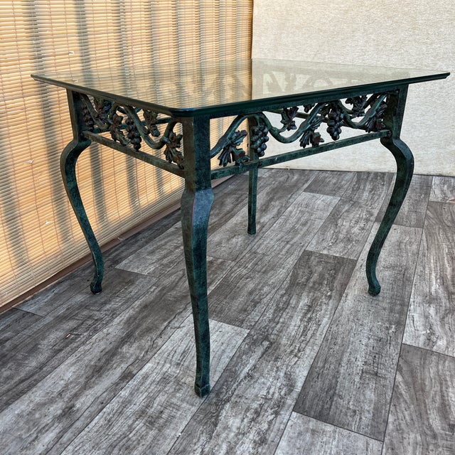 A Pair of Late 20th Century Cast Iron Glass Top Side Tables. For Sale - Image 11 of 18