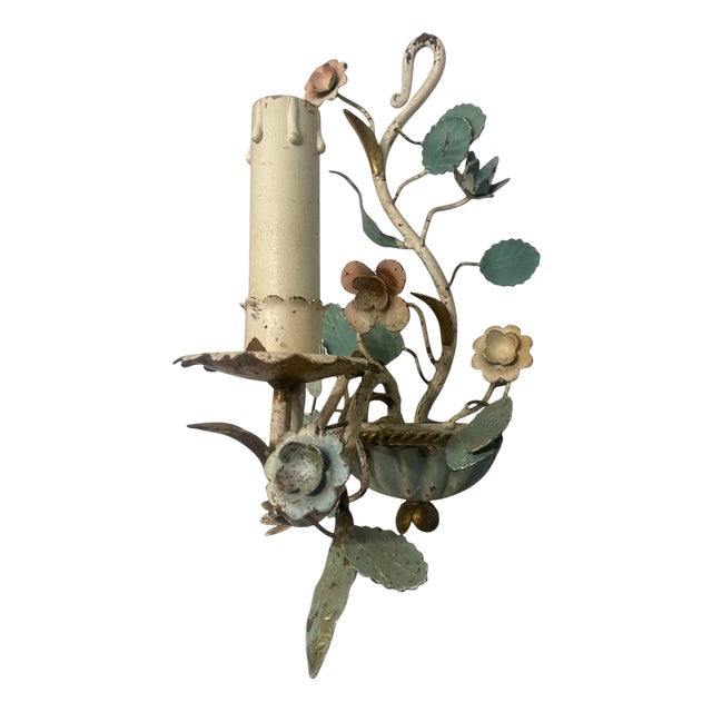 Italian Tole Sconce, 1950s For Sale