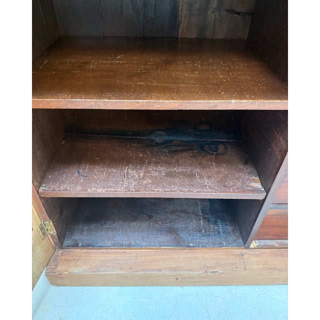 Large English Bookcase in Walnut and Mahogany For Sale - Image 18 of 18
