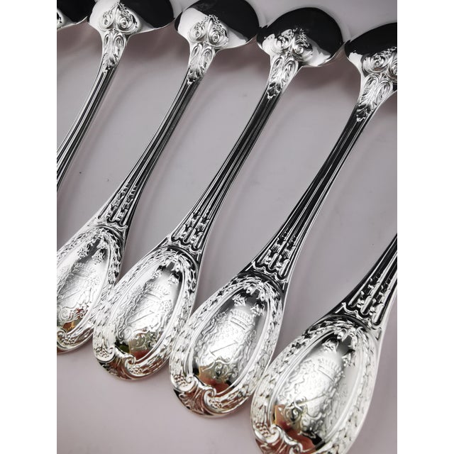 Louveciennes Dessert Spoons from Odiot, Set of 6 For Sale - Image 6 of 9