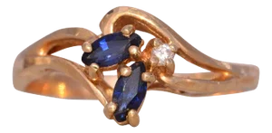 The Noth: Sapphire and Natural Diamond Ring in Yellow Gold