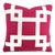 Dark Pink Basket Woven White Ribbon Embellished Pillow Cover For Sale
