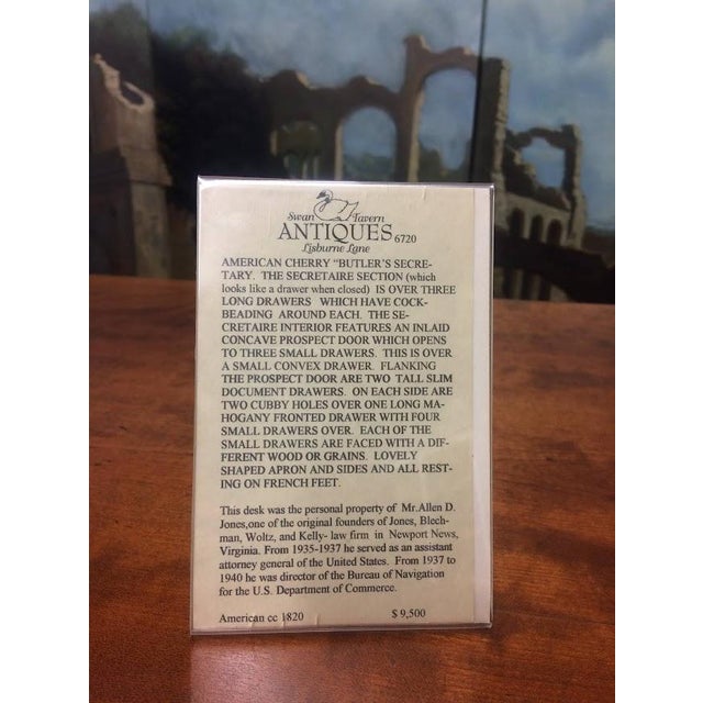 Antique Butler's Desk, Cherry Desk For Sale - Image 9 of 12