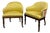 Pair of Century Furniture Model 3277 “Gentleman’s” Upholstered Game Chairs With Brass Casters For Sale