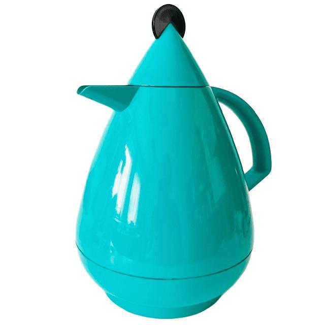 Vintage Postmodern Thermos Kan Turquoise Kunststof Leifheit 1980s For Sale - Image 4 of 8