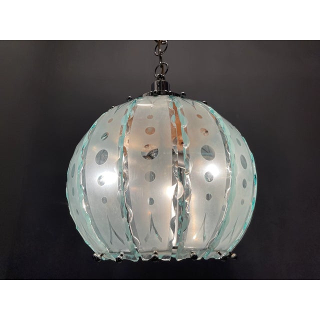 Italian Cut Glass Pendant Lamp, 1960s For Sale - Image 8 of 12