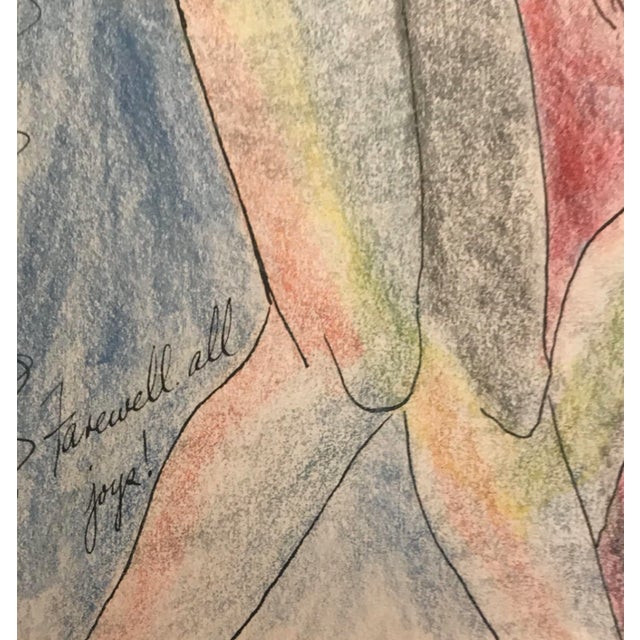 MCM mixed media "The Expulsion of Adam and Eve" from the estate of Chicago artist James Frederic Bone (1929-2015). Signed...