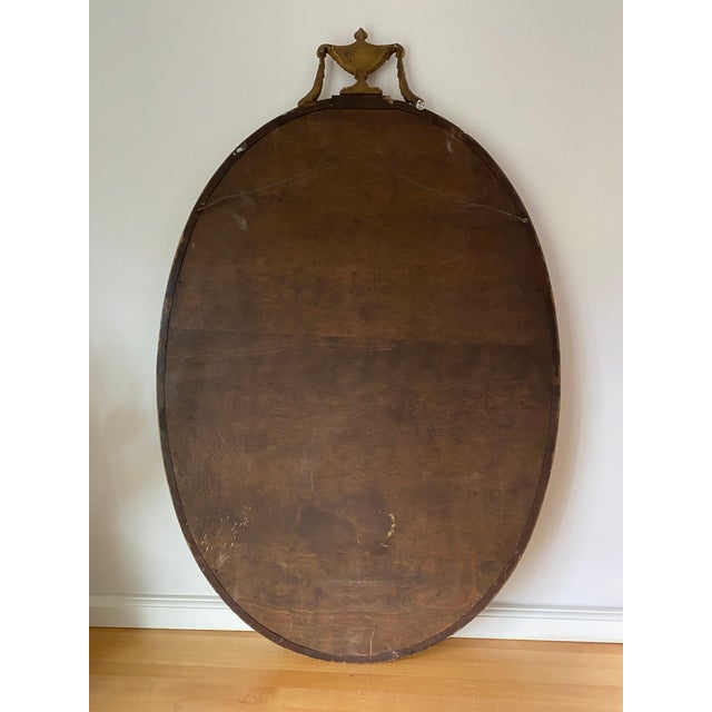 Large Antique Oval Gilt wood Wall Mirror