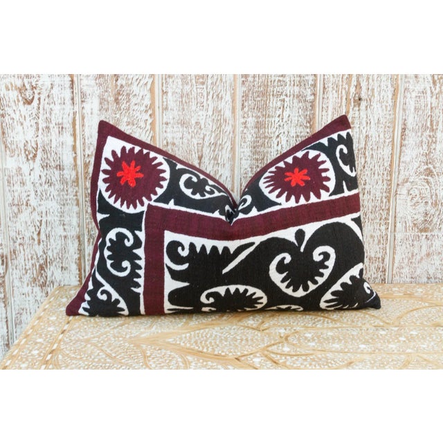 Rozi Bukhara Suzani Lumbar Pillow For Sale - Image 4 of 10