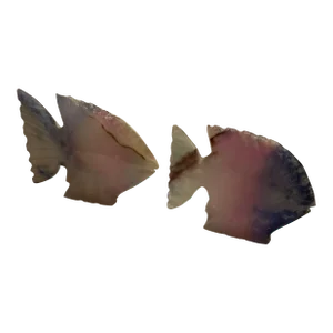 a Pair of 2000s Colorful Hand Carved Onyx Fish Figurines, Pakistan