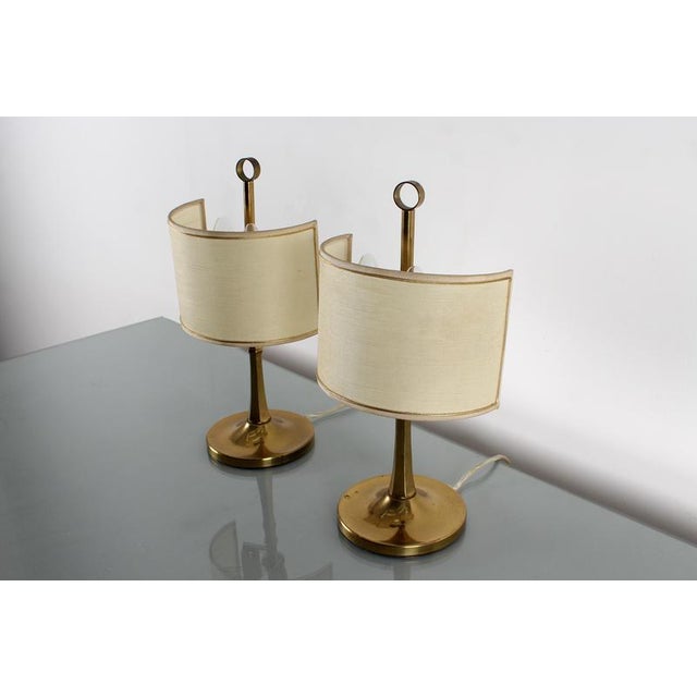 1970s Mid-Century Brass Bedside Lamps, Italy, 1970s, Set of 2 For Sale - Image 5 of 17