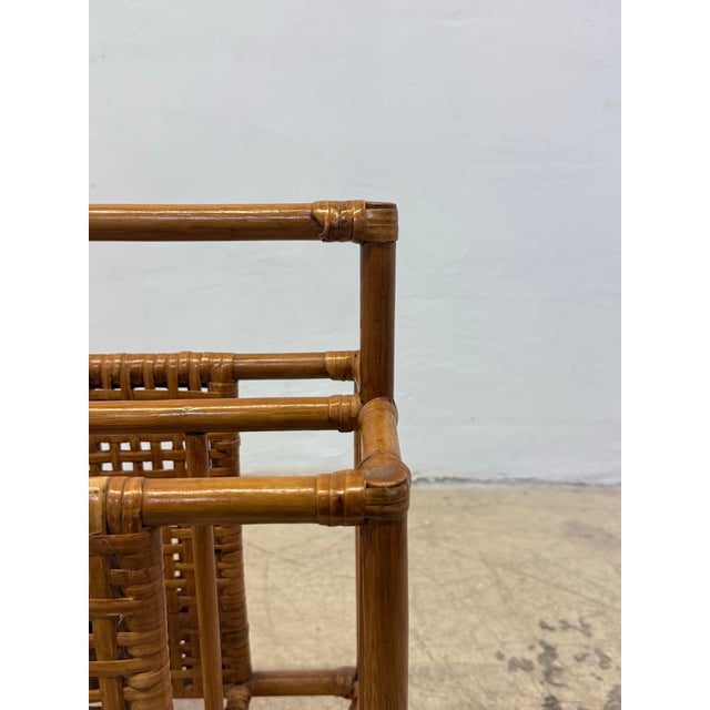 Mid-Century Bamboo and Rattan Magazine Rack, 1970s For Sale - Image 9 of 12