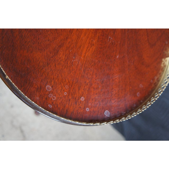 Large Vintage Queen Anne Style Solid Mahogany Plant Candlestand Pedestal Gallery For Sale - Image 11 of 13